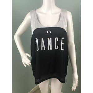 Women's Under Armour Dance Reversible Black/White Ripshot Pinney Shirt Sz XL